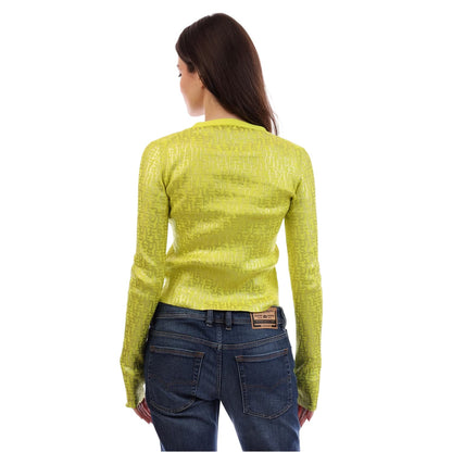 Yellow - Lifestyle - Diesel Womens-Ladies Metal Hook Slim Cardigan