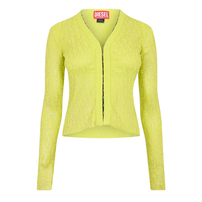 Yellow - Front - Diesel Womens-Ladies Metal Hook Slim Cardigan