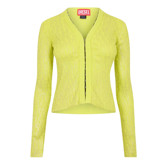 Yellow - Front - Diesel Womens-Ladies Metal Hook Slim Cardigan