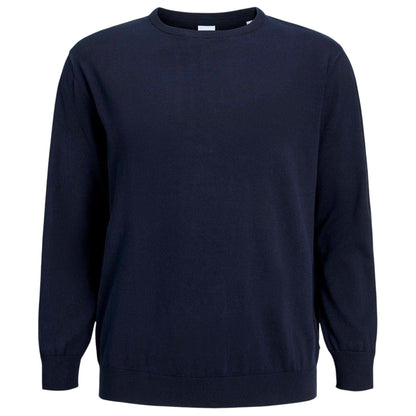 Navy Blazer - Front - Jack And Jones Mens Crew Neck Long-Sleeved Top