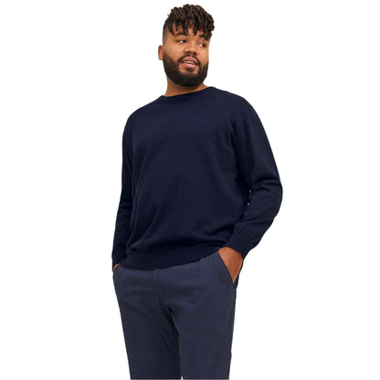 Navy Blazer - Side - Jack And Jones Mens Crew Neck Long-Sleeved Top