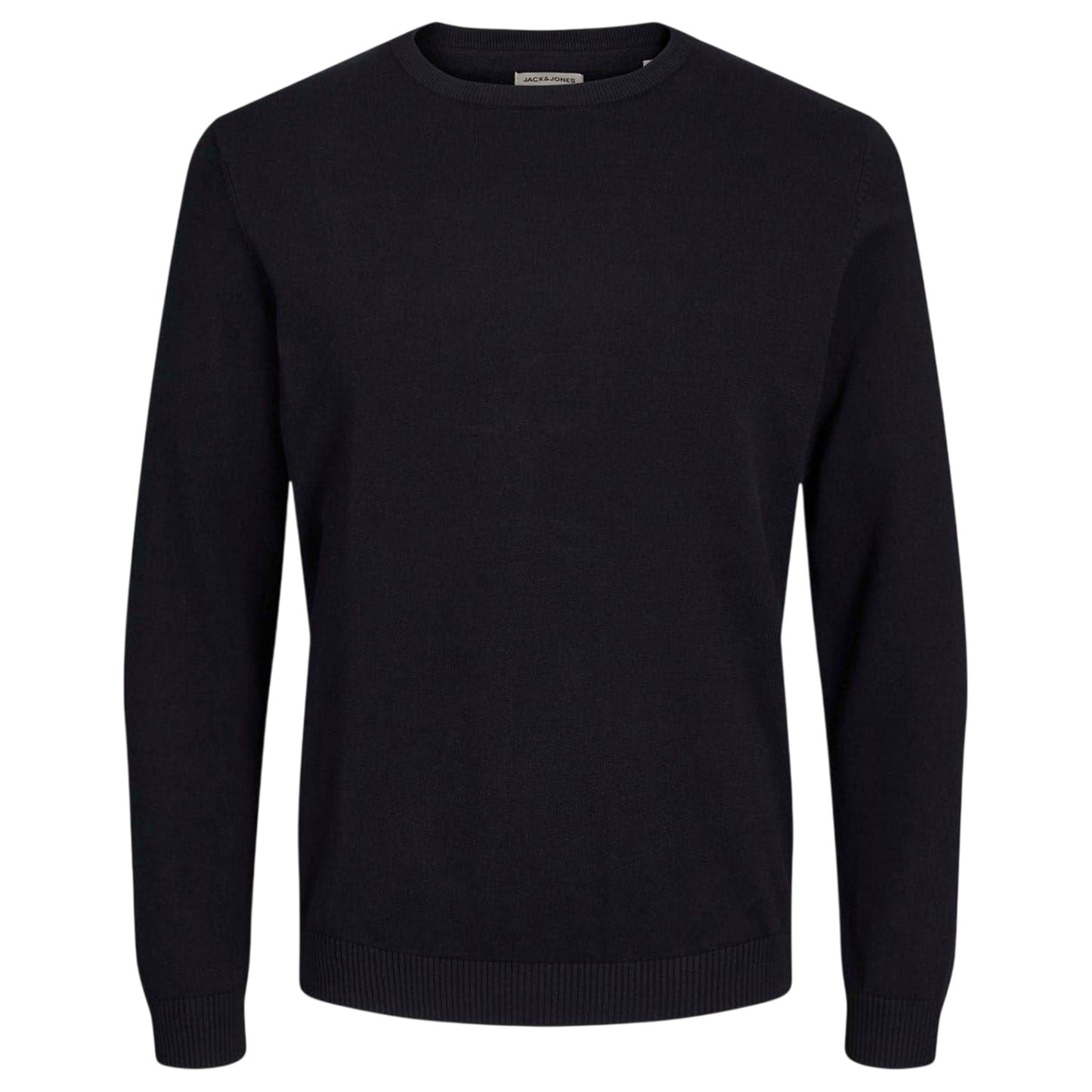 Black - Front - Jack And Jones Mens Crew Neck Long-Sleeved Top