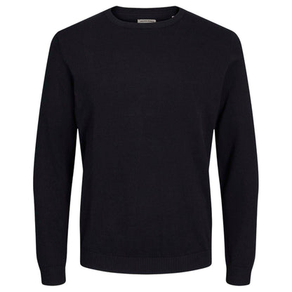 Black - Front - Jack And Jones Mens Crew Neck Long-Sleeved Top