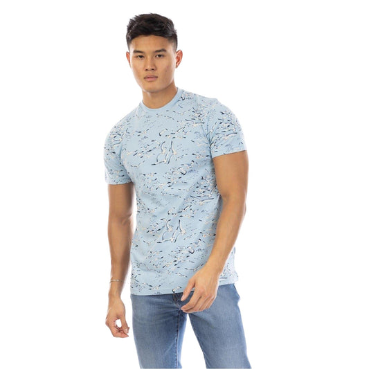 Blue - Front - Peter Werth Mens Feather Crew Neck T-Shirt