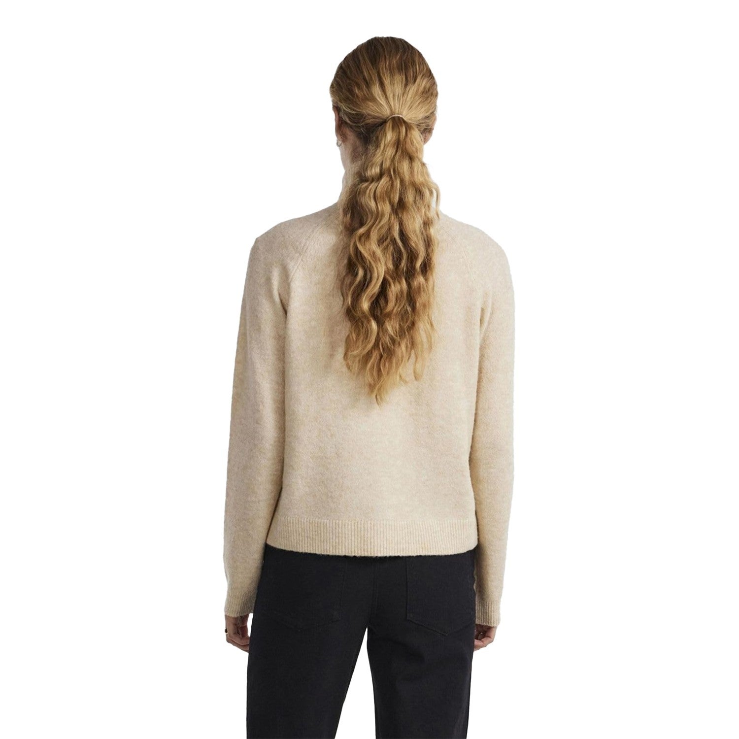 Whitecap Grey - Back - Pieces Womens-Ladies Turtle Neck Raglan Sweatshirt