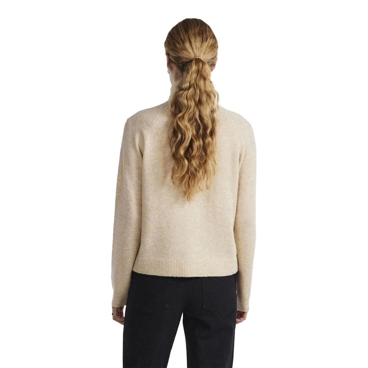 Whitecap Grey - Back - Pieces Womens-Ladies Turtle Neck Raglan Sweatshirt
