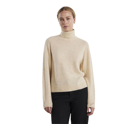 Whitecap Grey - Side - Pieces Womens-Ladies Turtle Neck Raglan Sweatshirt