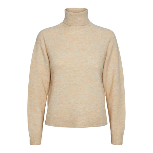 Whitecap Grey - Front - Pieces Womens-Ladies Turtle Neck Raglan Sweatshirt