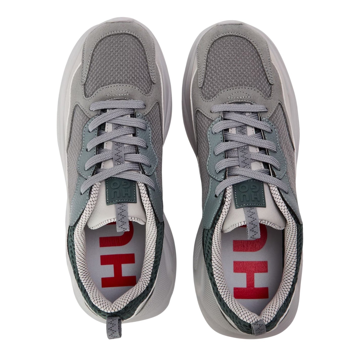 Dark Grey - Side - Hugo Mens Leon Mesh Trainers