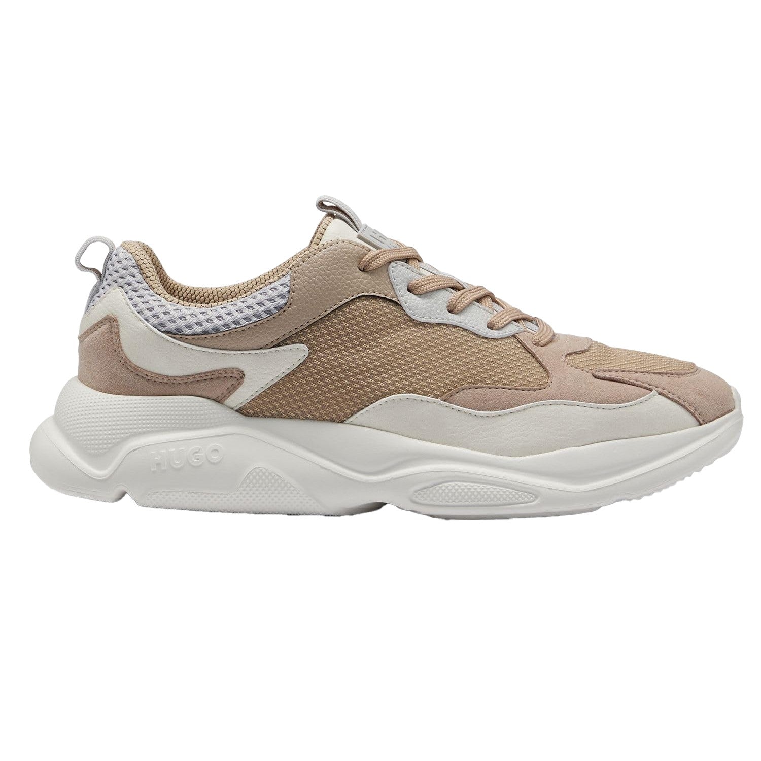 Medium Beige - Front - Hugo Mens Leon Mesh Trainers