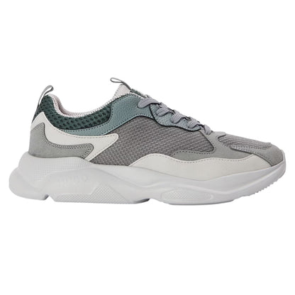 Dark Grey - Front - Hugo Mens Leon Mesh Trainers