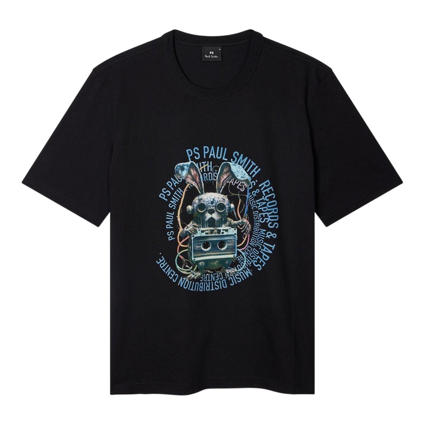 Black - Front - Paul Smith Mens Bunny Tapered T-Shirt