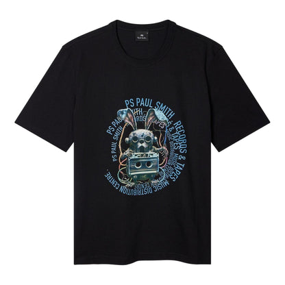 Black - Front - Paul Smith Mens Bunny Tapered T-Shirt