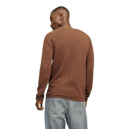 Mocha Bisque - Back - Jack And Jones Mens Textured Regular Raglan Jumper