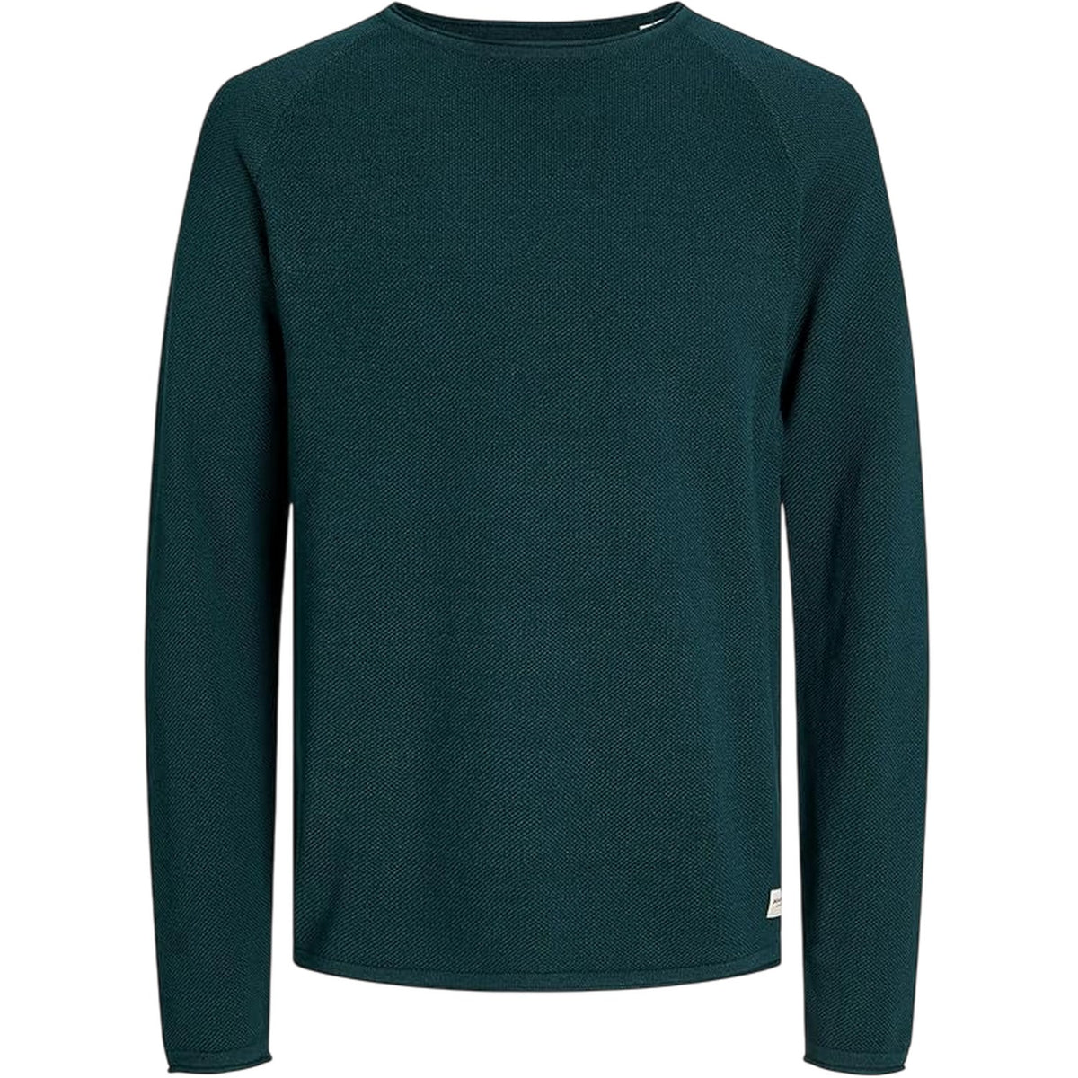 Deep Teal - Front - Jack And Jones Mens Textured Regular Raglan Jumper