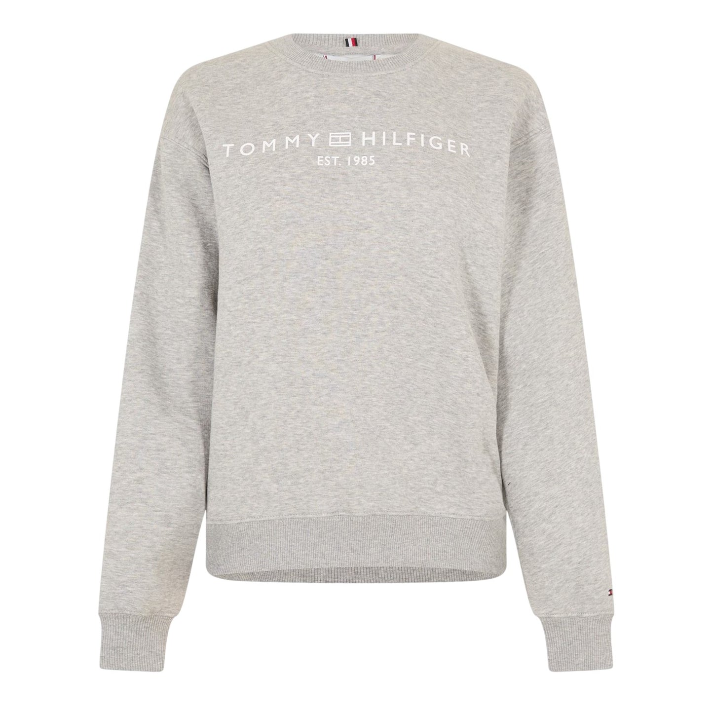 Light Grey Heather - Front - Tommy Hilfiger Womens-Ladies Cotton Blend Regular Sweatshirt