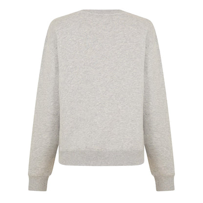 Light Grey Heather - Back - Tommy Hilfiger Womens-Ladies Cotton Blend Regular Sweatshirt