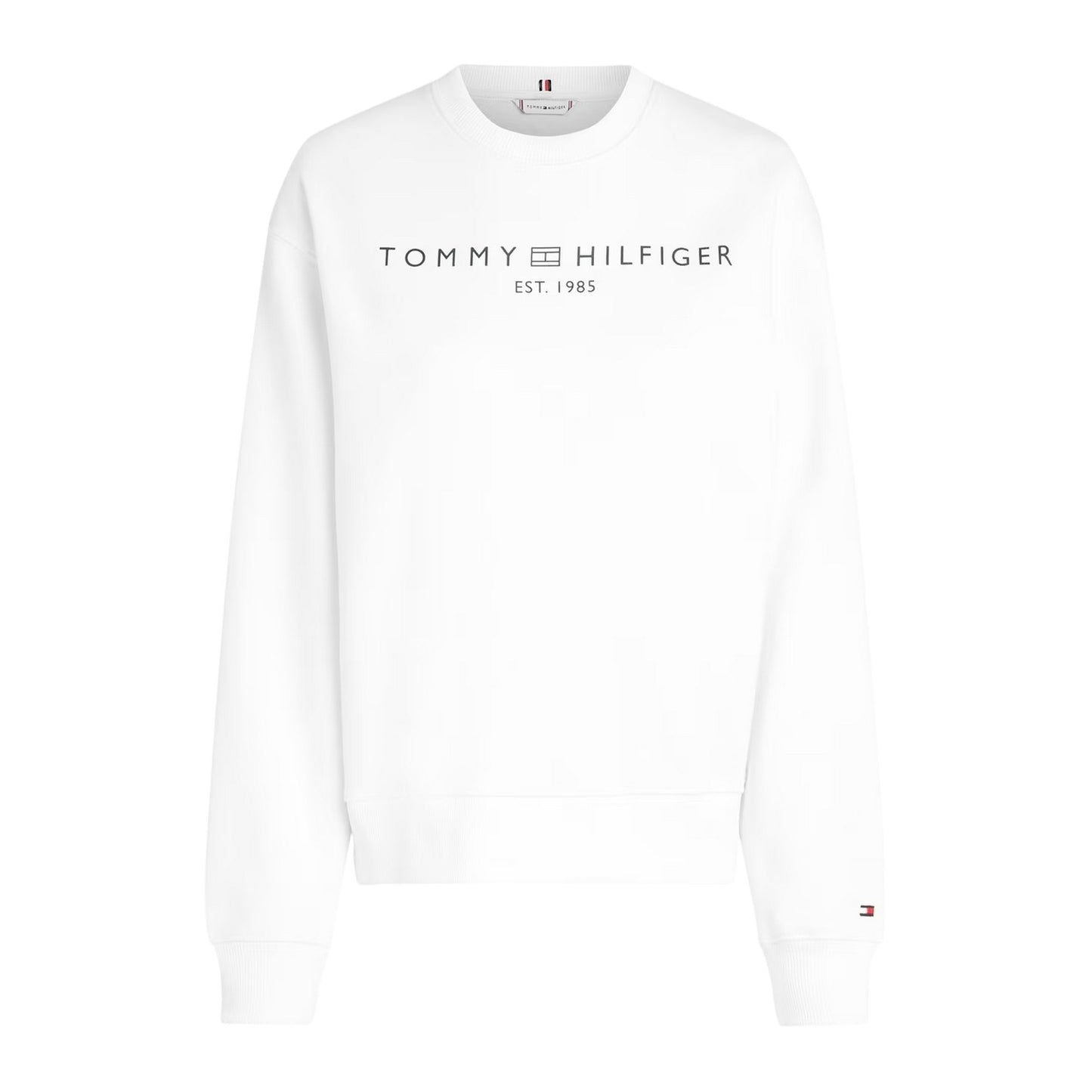 Optic White - Front - Tommy Hilfiger Womens-Ladies Cotton Blend Regular Sweatshirt
