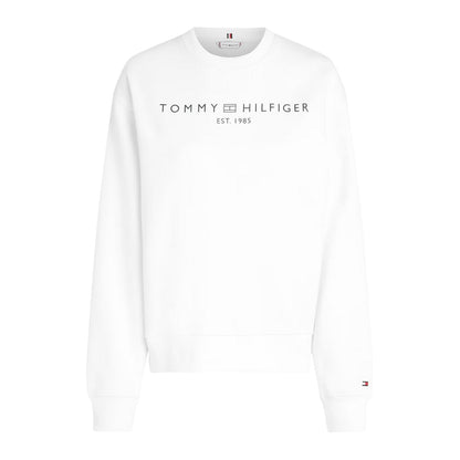 Optic White - Front - Tommy Hilfiger Womens-Ladies Cotton Blend Regular Sweatshirt