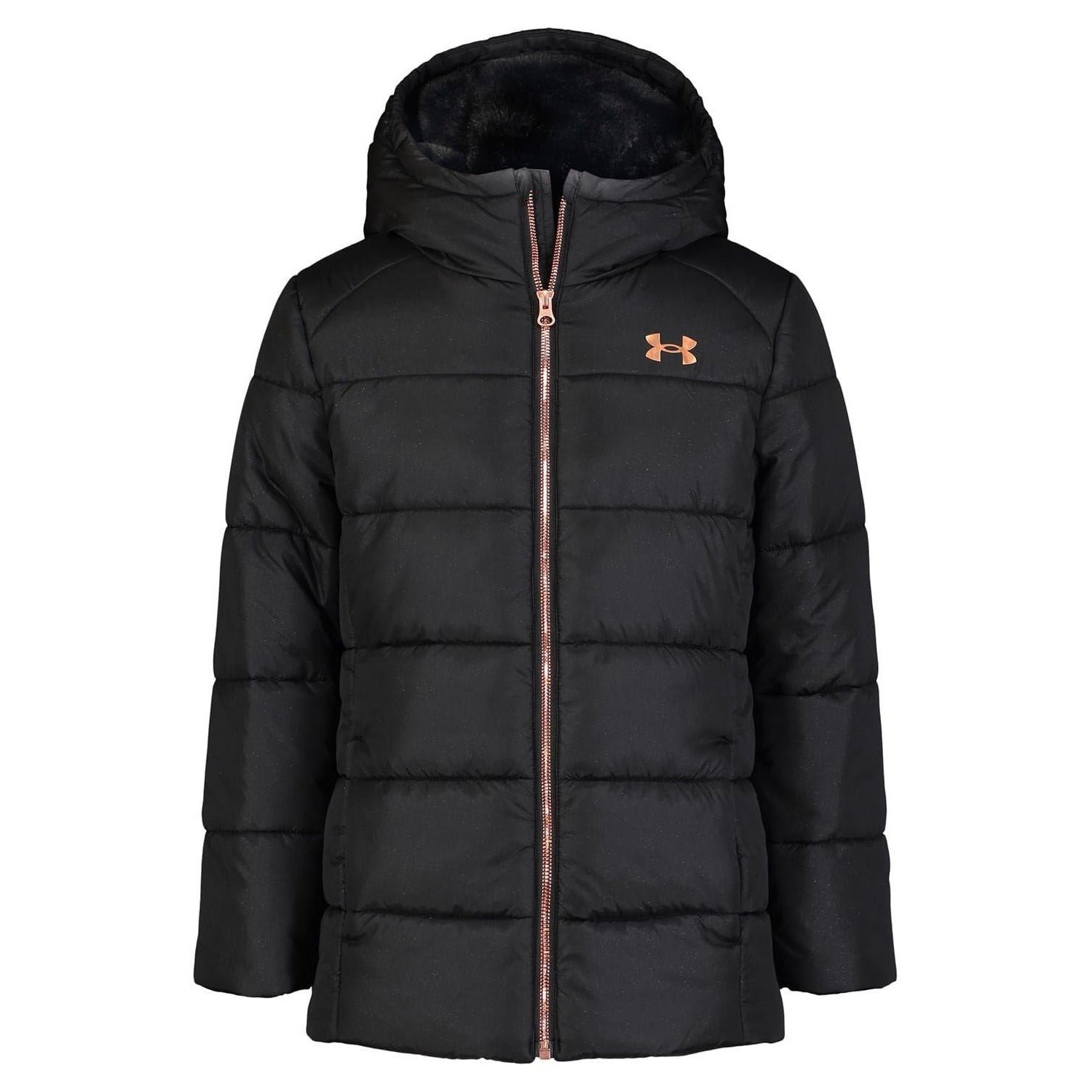 Black-Gold - Front - Under Armour Girls Puffer Jacket