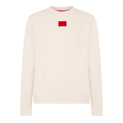 Natural - Front - Hugo Mens Diragol Crew Neck Sweatshirt