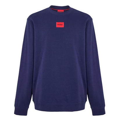 Navy - Front - Hugo Mens Diragol Crew Neck Sweatshirt