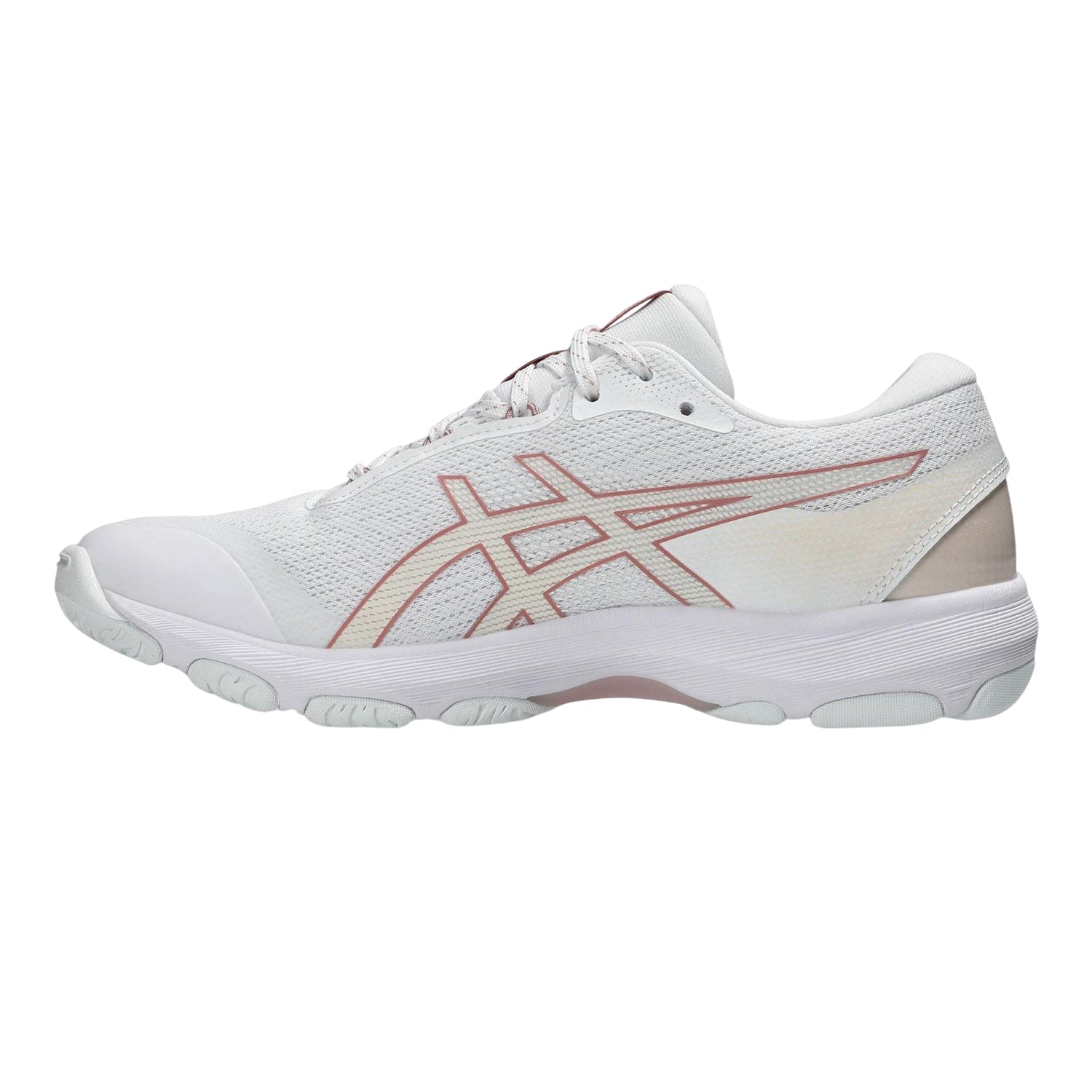 White - Side - Asics Womens-Ladies Netburner Academy Shoes
