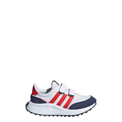 White-Blue-Red - Back - Adidas Childrens-Kids Run 70s Suede Trainers