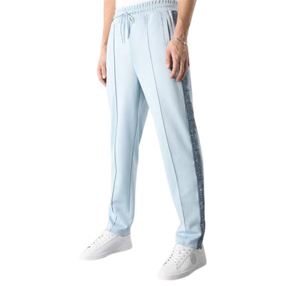 Light Blue - Side - Pretty Green Mens Paisley Tracksuit Bottoms