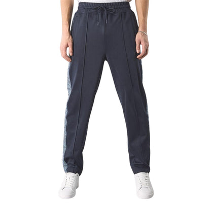 Navy - Side - Pretty Green Mens Paisley Tracksuit Bottoms