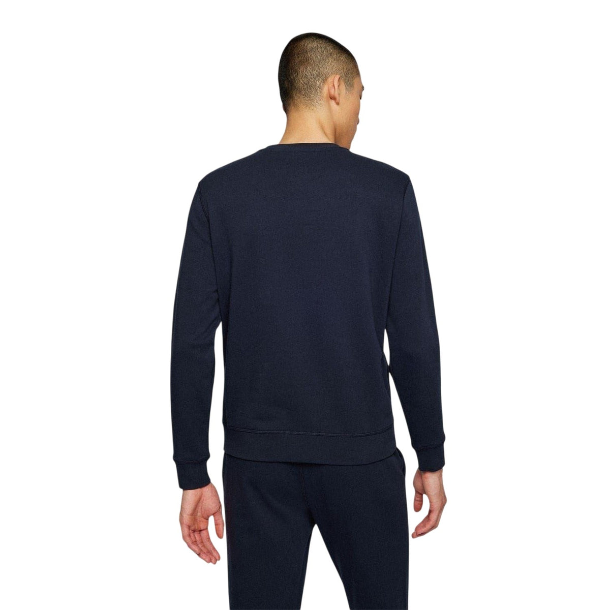 Navy - Back - Boss Mens Westart Premium Cotton Crew Neck Sweatshirt