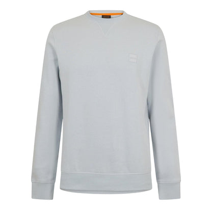 Pastel Grey - Front - Boss Mens Westart Premium Cotton Crew Neck Sweatshirt