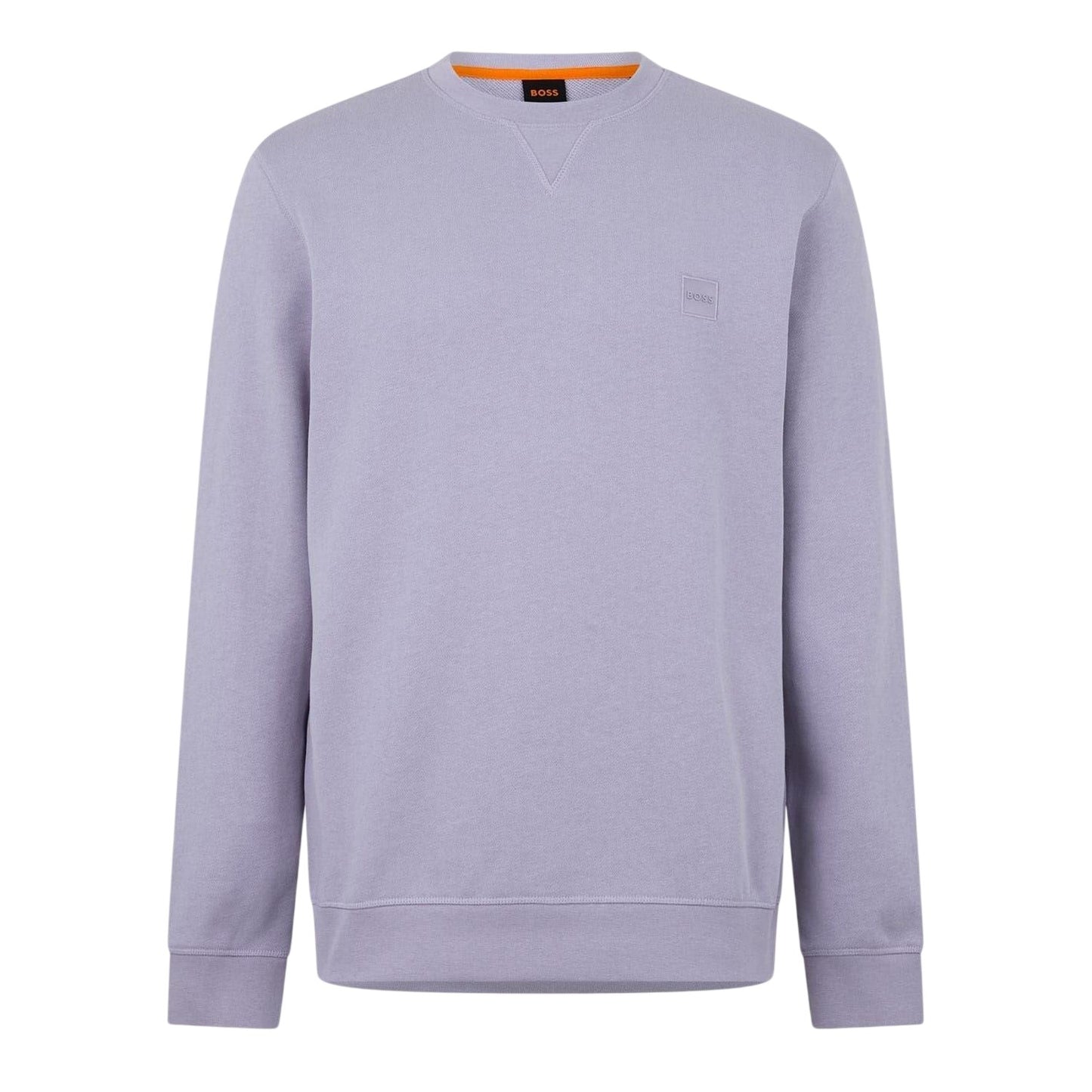 Purple - Back - Boss Mens Westart Premium Cotton Crew Neck Sweatshirt