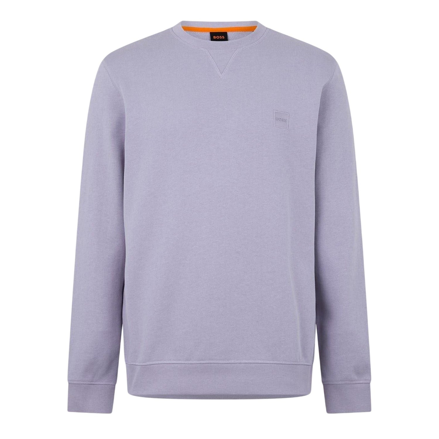 Purple - Back - Boss Mens Westart Premium Cotton Crew Neck Sweatshirt