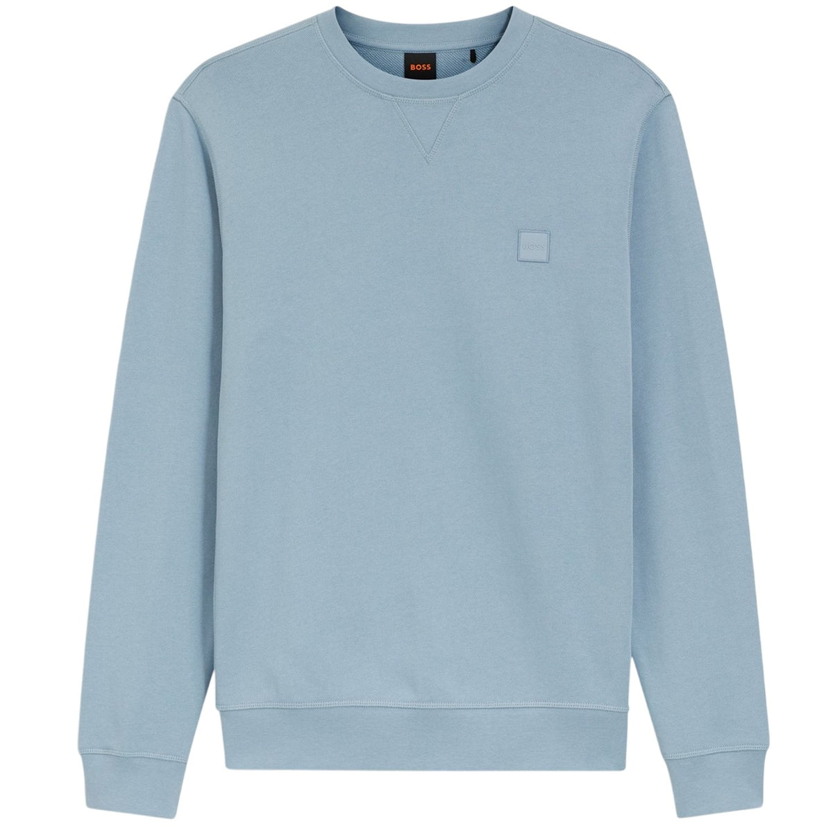 Blue - Front - Boss Mens Westart Premium Cotton Crew Neck Sweatshirt