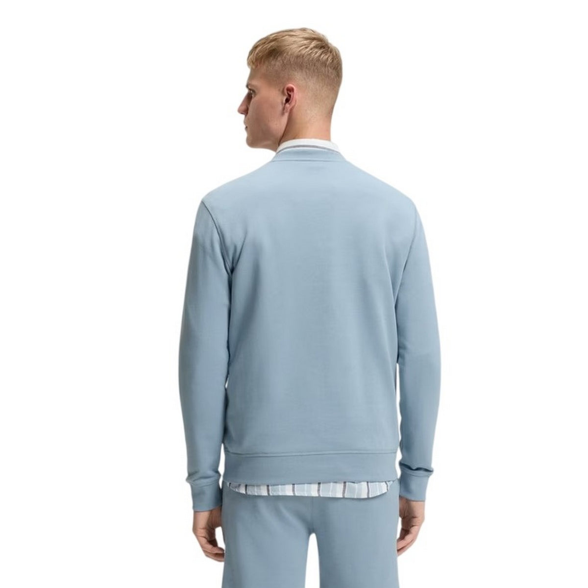 Blue - Back - Boss Mens Westart Premium Cotton Crew Neck Sweatshirt