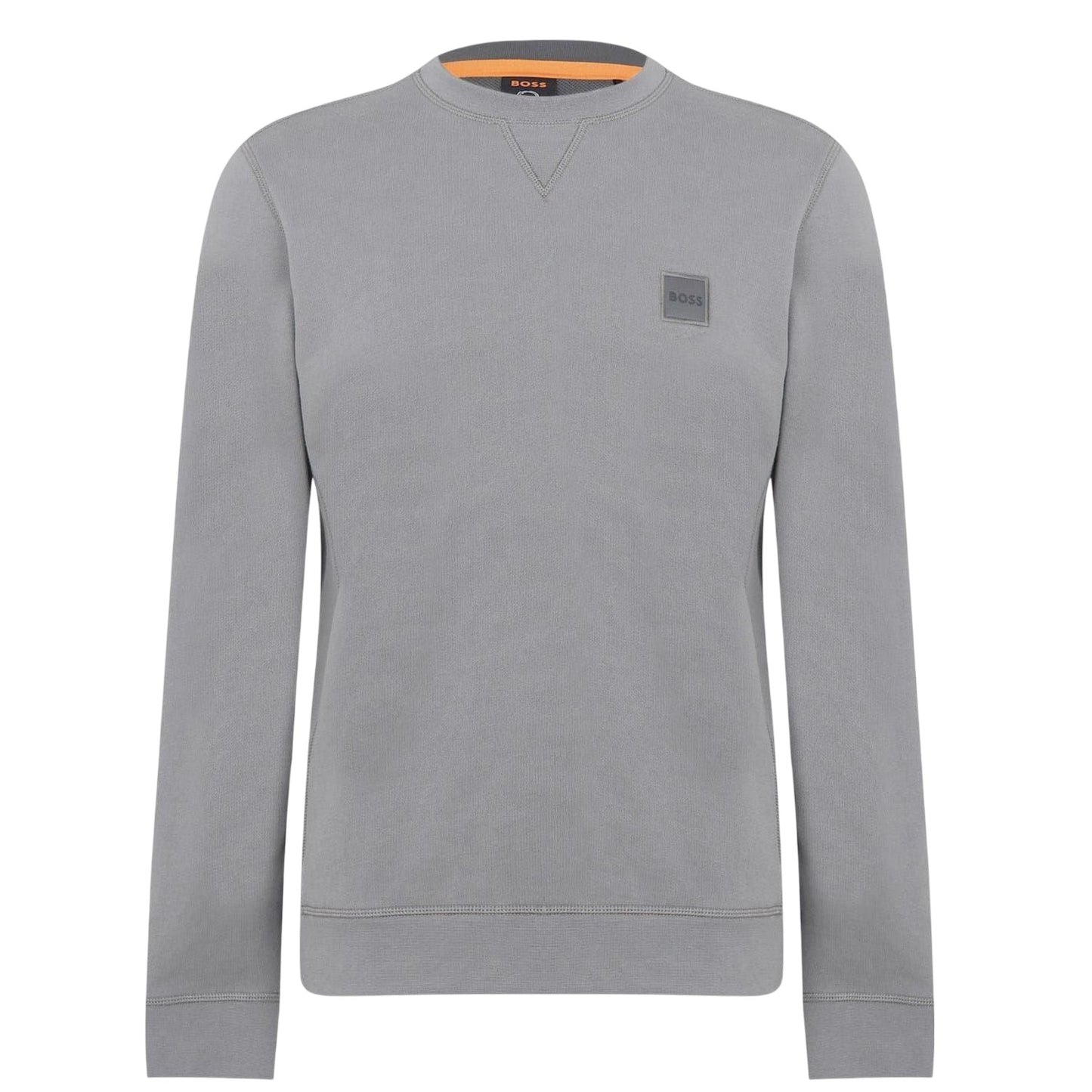 Charcoal - Front - Boss Mens Westart Premium Cotton Crew Neck Sweatshirt