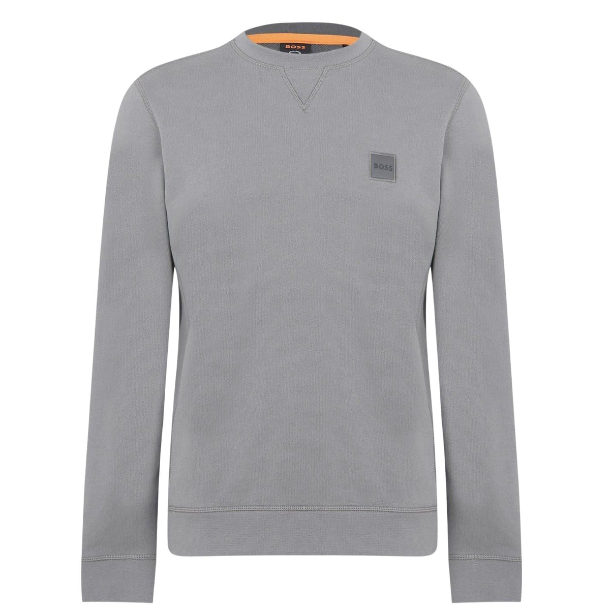 Charcoal - Front - Boss Mens Westart Premium Cotton Crew Neck Sweatshirt
