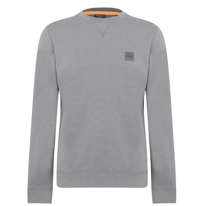 Charcoal - Front - Boss Mens Westart Premium Cotton Crew Neck Sweatshirt