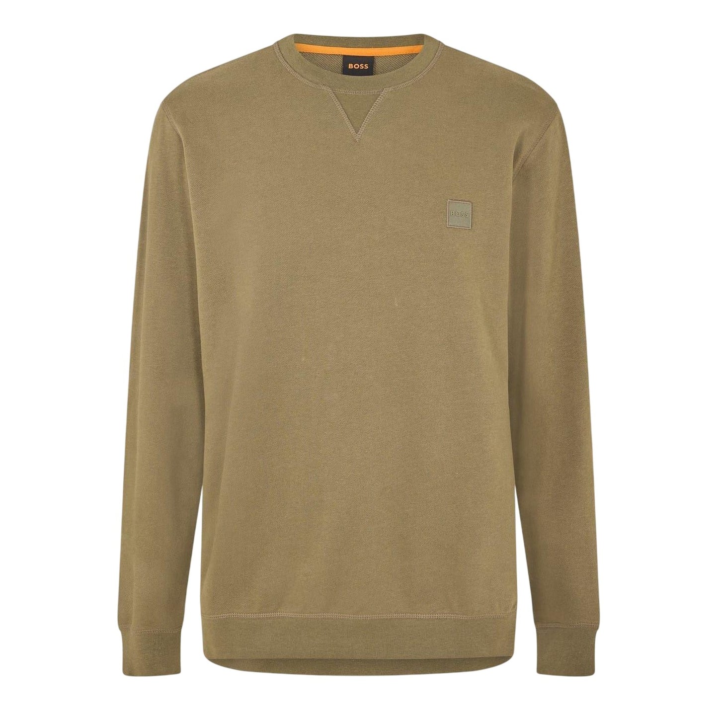 Green - Front - Boss Mens Westart Premium Cotton Crew Neck Sweatshirt