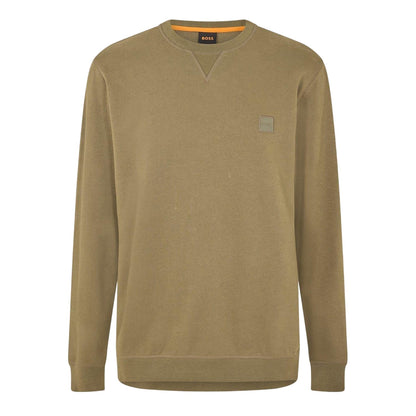 Green - Front - Boss Mens Westart Premium Cotton Crew Neck Sweatshirt