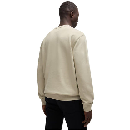 Light Beige - Back - Boss Mens Westart Premium Cotton Crew Neck Sweatshirt