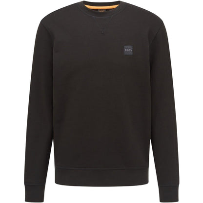 Black - Front - Boss Mens Westart Premium Cotton Crew Neck Sweatshirt