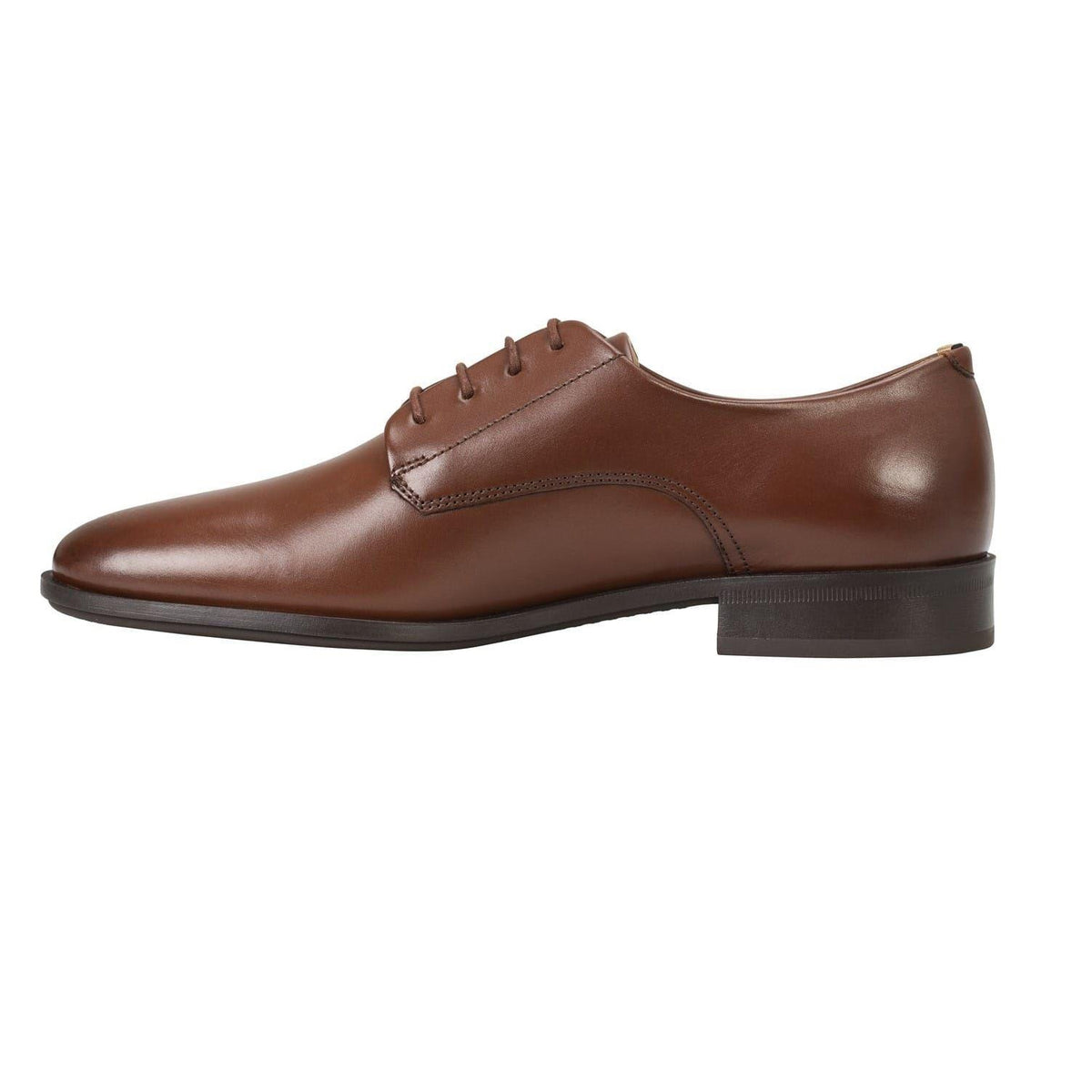 Brown - Back - Boss Mens Colby Leather Derby Shoes