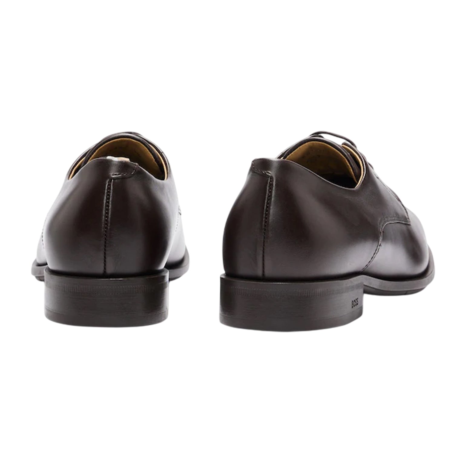 Dark Brown - Back - Boss Mens Colby Leather Derby Shoes