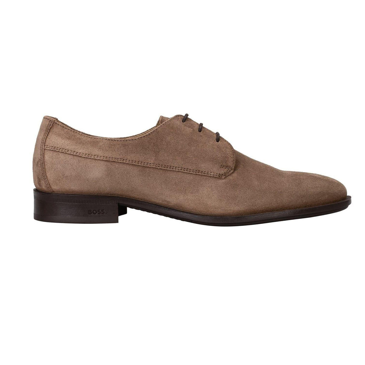 Medium Beige - Front - Boss Mens Colby Leather Derby Shoes
