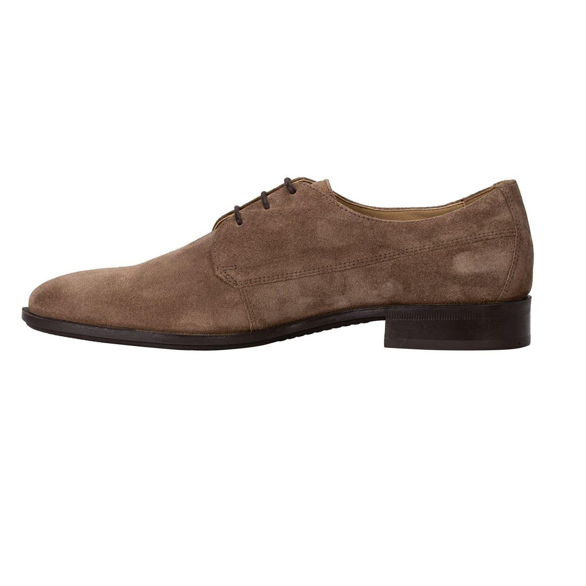 Medium Beige - Side - Boss Mens Colby Leather Derby Shoes