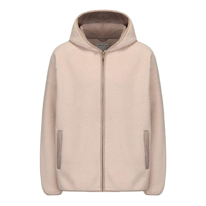 Beige - Front - SoulCal Womens-Ladies Hooded Relaxed Fit Fleece Jacket