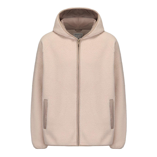 Beige - Front - SoulCal Womens-Ladies Hooded Relaxed Fit Fleece Jacket