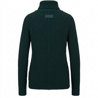 Dark Green - Back - Boss Womens-Ladies Rib Knit Regular Raglan Pullover